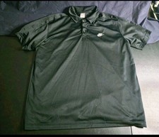 Nike Black Polo Shirt Mens Size XXL 100 Polyester Black Vintage