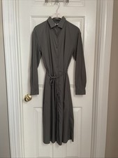 Uniqlo x Lemaire Belted Long Sleeve Shirt Dress Khaki XS