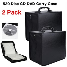 2Pack 520 Disc CD Storage Case DVD Organizer Holder Bag Wallet Album Media Video