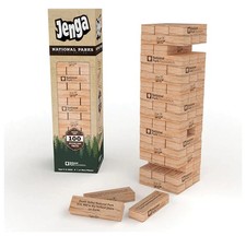 Hasbro Jenga Edición Parques Nacionales - Apilamiento de bloques temático de aventura al aire libre
