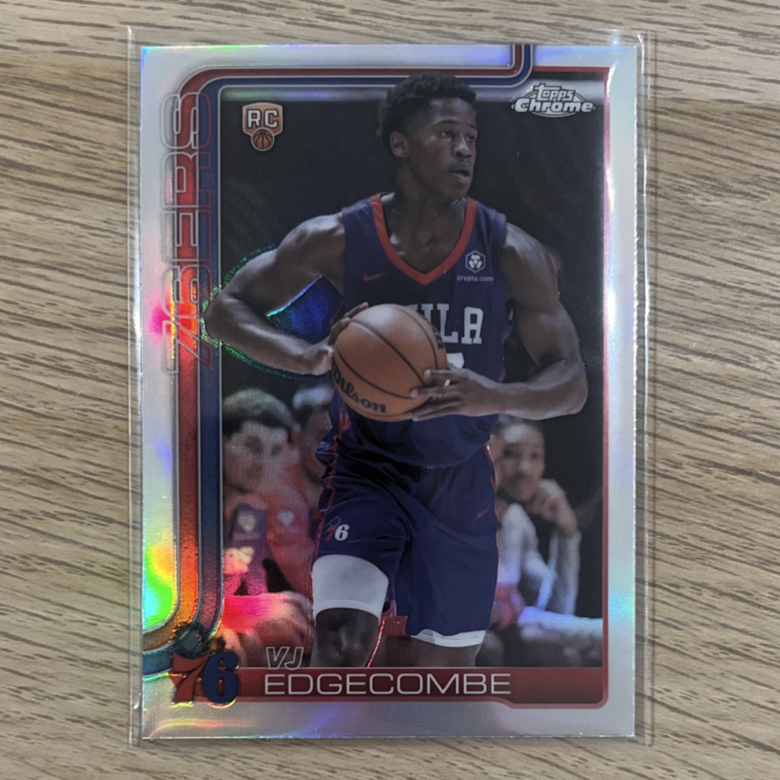 2025 Topps Chrome Refractor VJ Edgecombe Philadelphia 76ers Rookie #253