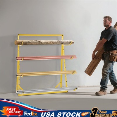 4 Tier Steel Horizontal Lumber Storage Rack Adjustable Storage Cantilever Rack