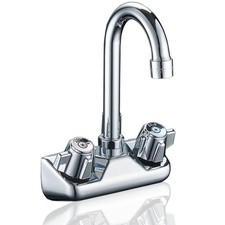 Kitchen Sink Faucet Wall Mount 4" Center Commercial Kitchen Sink Faucet with ...