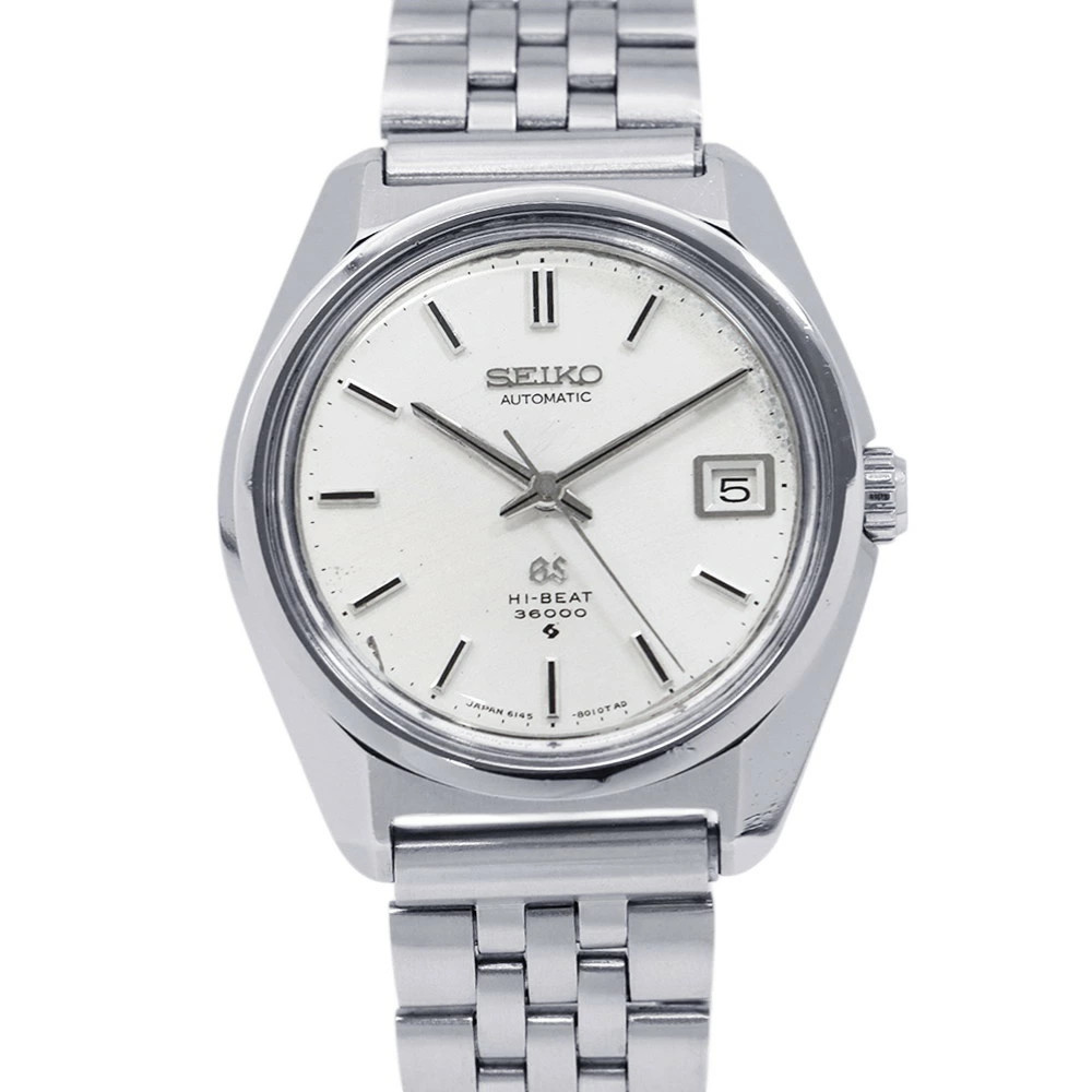 Seiko Grand High Beat 36000 61GS Date Watch 6145-8000 Silver Dial