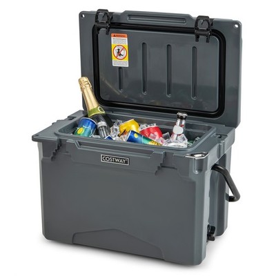 Portable 25 QT Cooler Rotomolded Ice Chest Insulated Ice Box for 5-7 Days