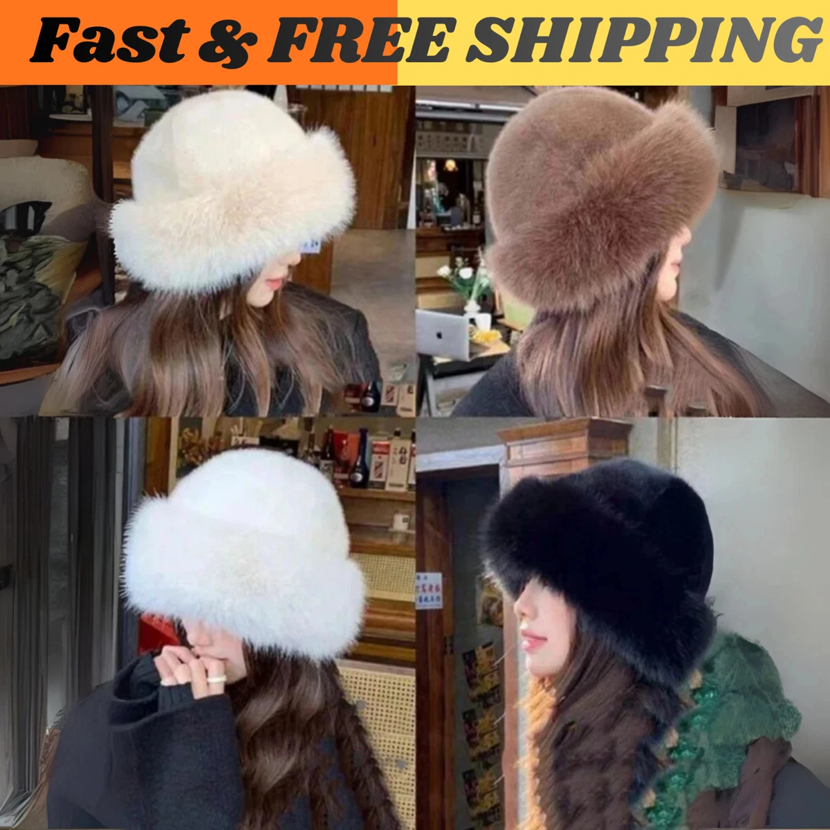Mongolian Unisex Warm Hat One Size Tan Sheepskin Fur Pom-Pom Unique Winter Mongolian Fur Hat - Men main image 4