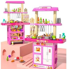 Pretend Play Kitchen Toys for Kid Age 3 4 5 6 7 - Double Sided Kitchen Applia...