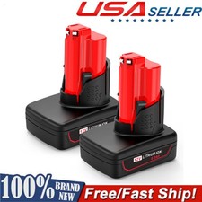 2Pack 8.0Ah Battery For Milwaukee for M12 LITHIUM Extended Capacity 48-11-2460