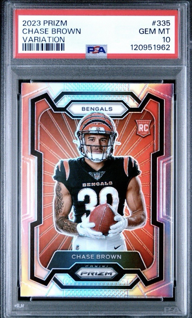Chase Brown 2023 Prizm Variation Rookie Silver PSA 10 GEM MINT