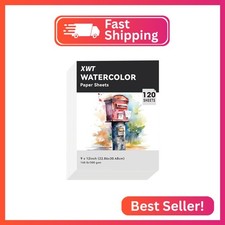 XWT 120 Sheets 9"x12" Watercolor Paper, 140lb/300gsm