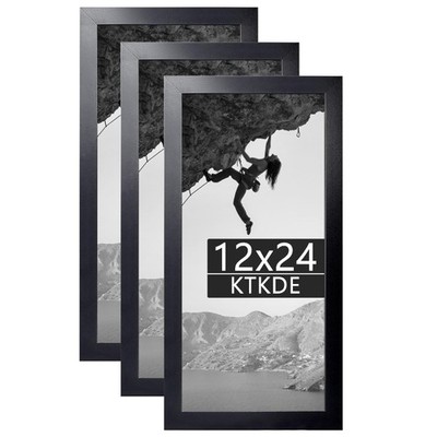 KTKDE 12x24 Poster Frame black 3 Pack,picture frame pack wooden Picture Frame...