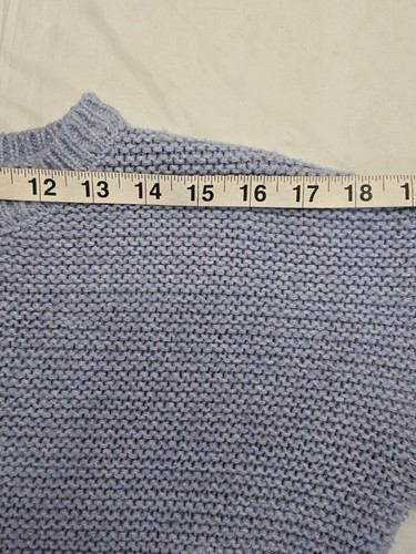 Knox Rose Sweater Pastel Blue Cropped Long Crochet Granny Knit Sleeve Large - Picture 11 of 20