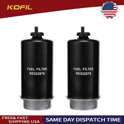 2x RE522878 Fuel Filter for John Deere 1110D 120D 1210E 1510E 1070E 1470 Engine