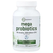 2 X Micro Ingredients, Mega Probiotics, 120 Vegetarian Capsule