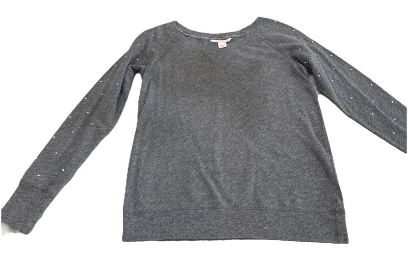 Victoria's Secret Women's Gray Beaded Long Sleeve T-Shirt Pullover Top Size S