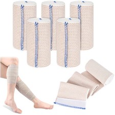 Elastische Binden Verband 10cm x 4,5m Kompressionsbinde mit Klett Wiederverwe...