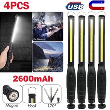 4PCS COB LED Rechargeable Work Light Garage Hand Torch Inspection Magnetic Lamp