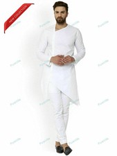 Traditional Wear Men Indian Ethnic Dress Mens Punjabi Kurta Pajama Plain Shirt