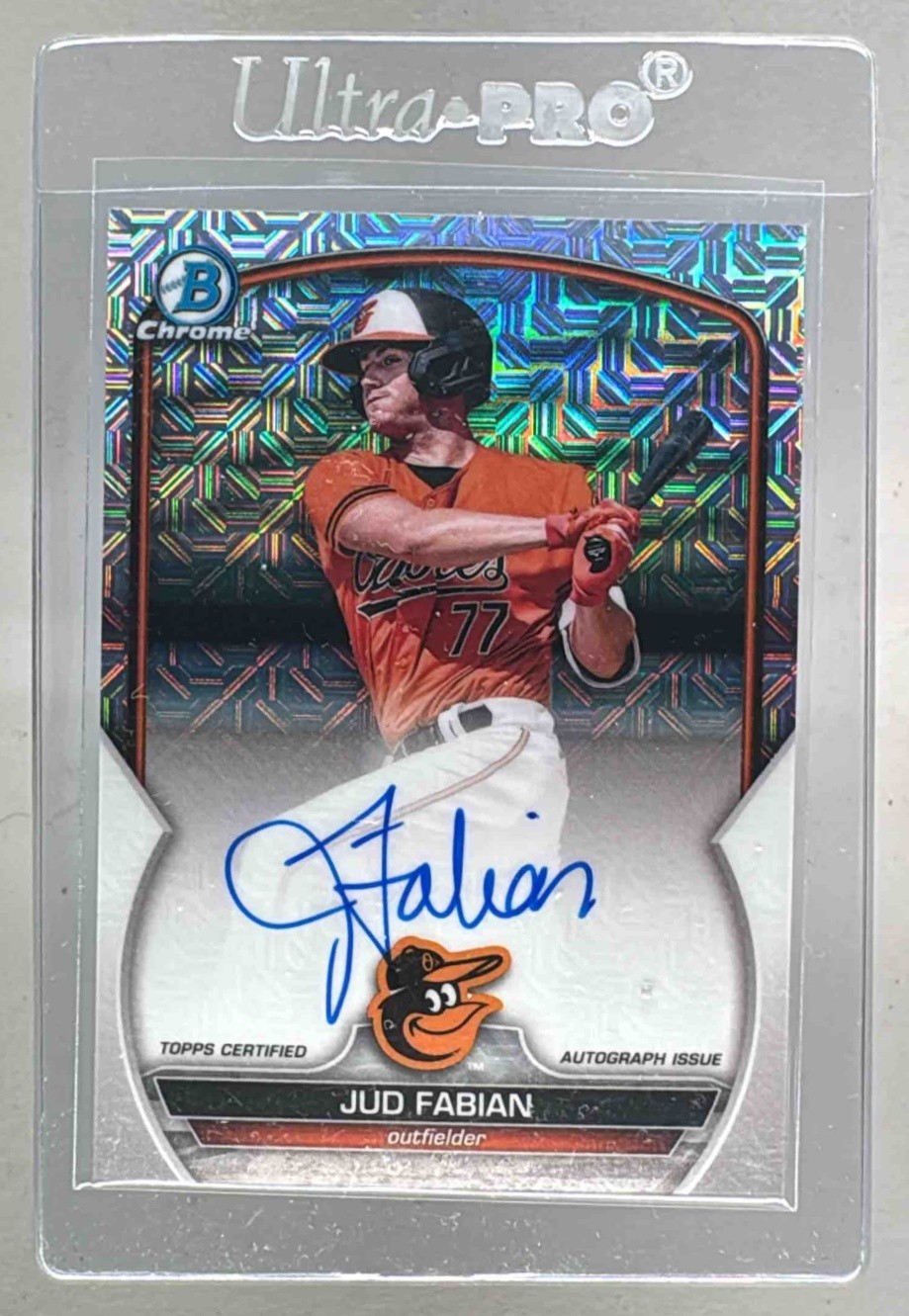 Jud Fabian 2023 Bowman Chrome #BMA-JF Mega Refractor Auto