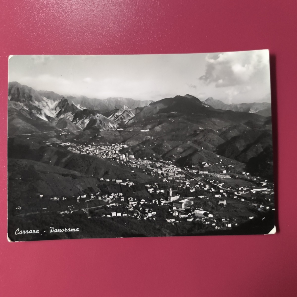 CARRARA PANORAMA - CARTOLINA BIANCO E NERO SPEDITA - ANSICHTSKARTE