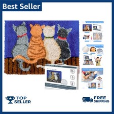 Creative Cats Pattern Latch Hook Rug Kit - Ideal DIY Craft for Home Decor