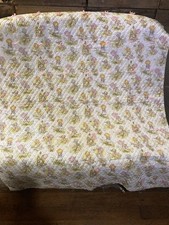 vintage Hollie Hobbie fabric quilt blanket, 42 x 53 inches