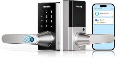 Philips Wi-Fi Smart Door Lock with Handle, Keyless Entry Door Lock for Front...