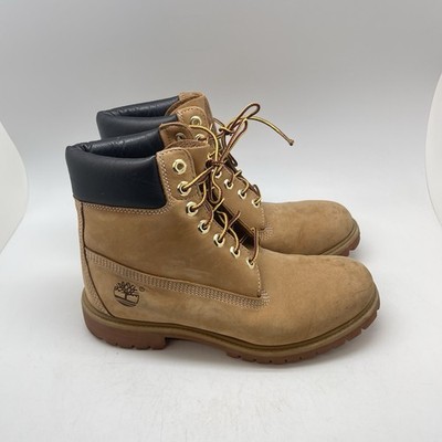 Timberland Boots Mens 8 M Premium 6  Wheat Nubuck Waterproof 10061 Leather Work