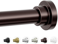 Adjustable 28-74 Tension Shower Curtain Rod Heavy Duty Non-Slip Bronze