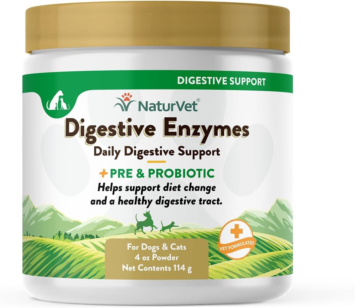 NaturVet DIGESTIVE ENZYMES PROBIOTICS Healthy Digestion for 