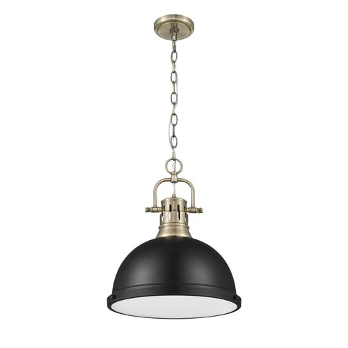Golden Lighting 3602-L AB-BLK Duncan Aged Brass Matte Black Shade - Picture 2 of 4