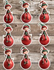 Elf on Ornament Die Cut Vinyl Stickers Scrapbooking Laptop Waterbottle