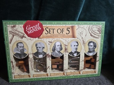 Great Minds Wooden Metal Puzzles Compendium Set of 5 Barnes & Noble New Sealed