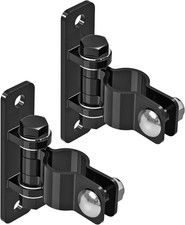 Gate Hinges Heavy Duty for Chain Link Fence, Wall Mount 1-3/8  OD, 2 Pack, Black