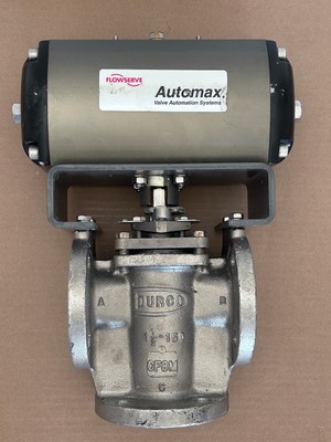 DURCO 3 WAY VALVE 1.5'' S100 FLOWSERVE AUTOMAX ACTUATOR