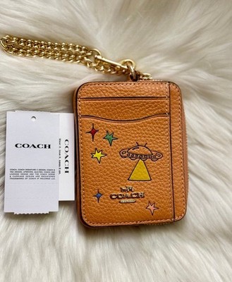 NWT Coach X Observed By Us Zip Card Case CU404 In Faded Orange