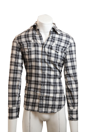 Maison Margiela men's check shirt beige black lyocell Made Italy new original