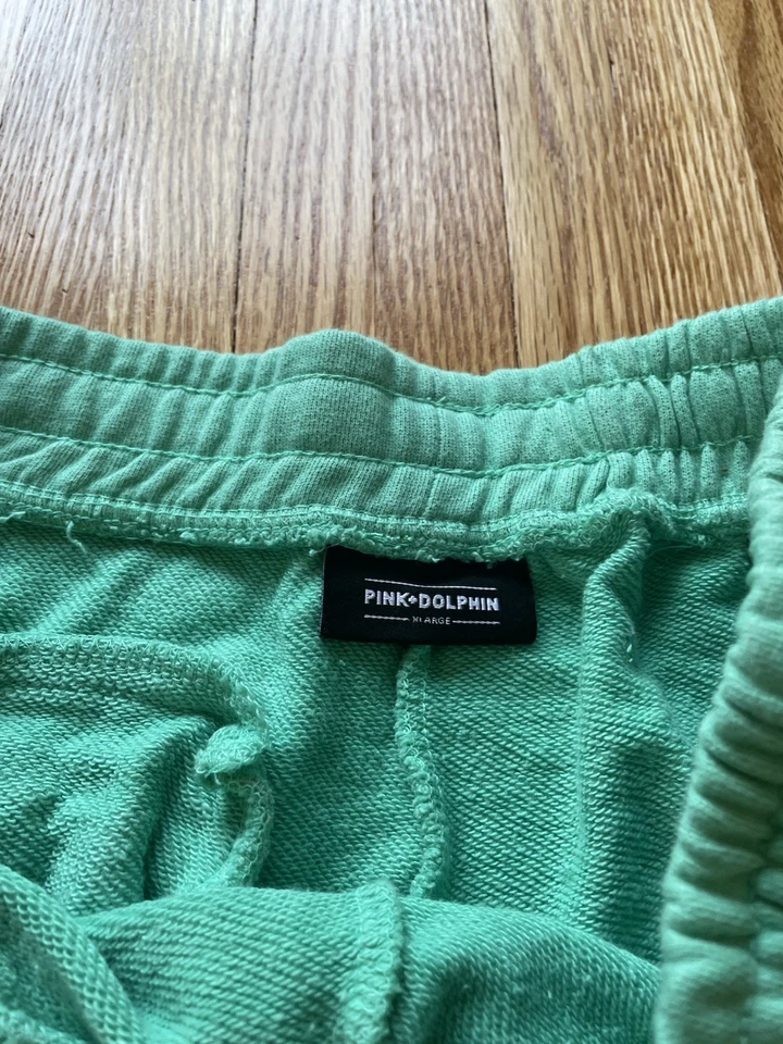 Pantalones Cortos para Sudar Rosa con Logo Delfín Para Hombre XL Beige Pastel Multicolor Bordados RARO Foto 3 de 4