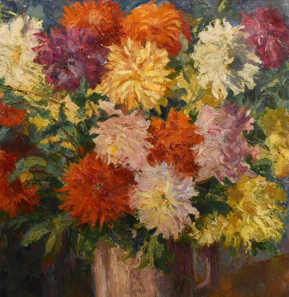 JACQUES GACHOT (1885-1954) STILLLEBEN BLUMEN ANTIK FRANZÖSISCHES ÖLGEMÄLDE - Bild 4 von 4
