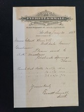 1883 antique EVERETT & SMALL boston ma AGRICULTURAL IMPLEMENTS mfg dealer LETTER