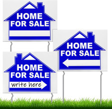 3 Pcs 12 X 16 Inches Home for Sale Signs with Stakes Double Sided Home for Sale