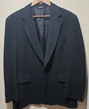 Jos A Bank 100 Camel Hair Men's Black Blazer Sport Coat 2 Button Size 44R