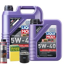 Motoröl 5W40 LIQUI MOLY Synthoil High Tech 6L +MANN Ölfilter +Ölschlammspülung