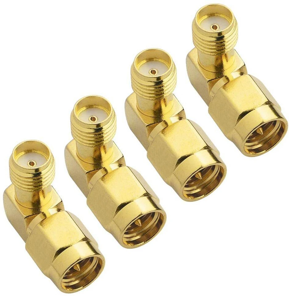 10x SMA Male Plug to SMA Female Jack Right Angle 90 Degree RF Connector Adapter - Image 4 of 4