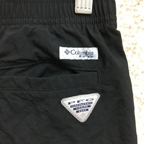 Columbia PFG Shorts Medium Youth Black Chino Omni Shade Hiking Outdoor Boys M - Picture 6 of 11