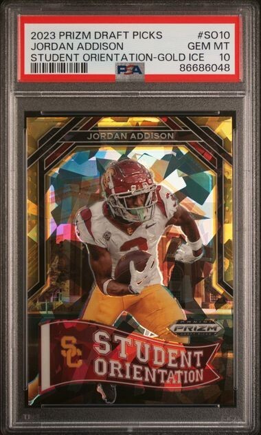 Jordan Addison Panini Prizm Draft Picks Student Orientation #SO10 Gold Ice