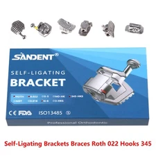 24pcs Dental orthodontic Self-ligating bracket Braces MINI ROTH.022 Hook 345