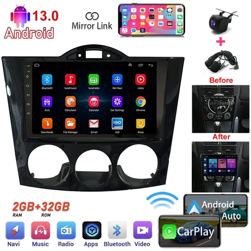Radio estéreo para automóvil Mazda RX-8 2003-2008 Apple Carplay Android 13 GPS NAVEGACIÓN FM - Imagen 3 de 16