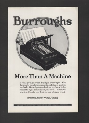 1925 Burrough''s More Than A Machine Bookkeping Biling Vintage Print AdN25