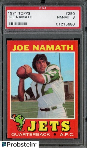 1971 Topps Football SETBREAK #250 Joe Namath New York Jets HOF PSA 8 NM-MT